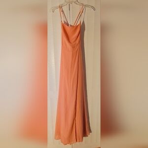Elegant Peach Long Dress